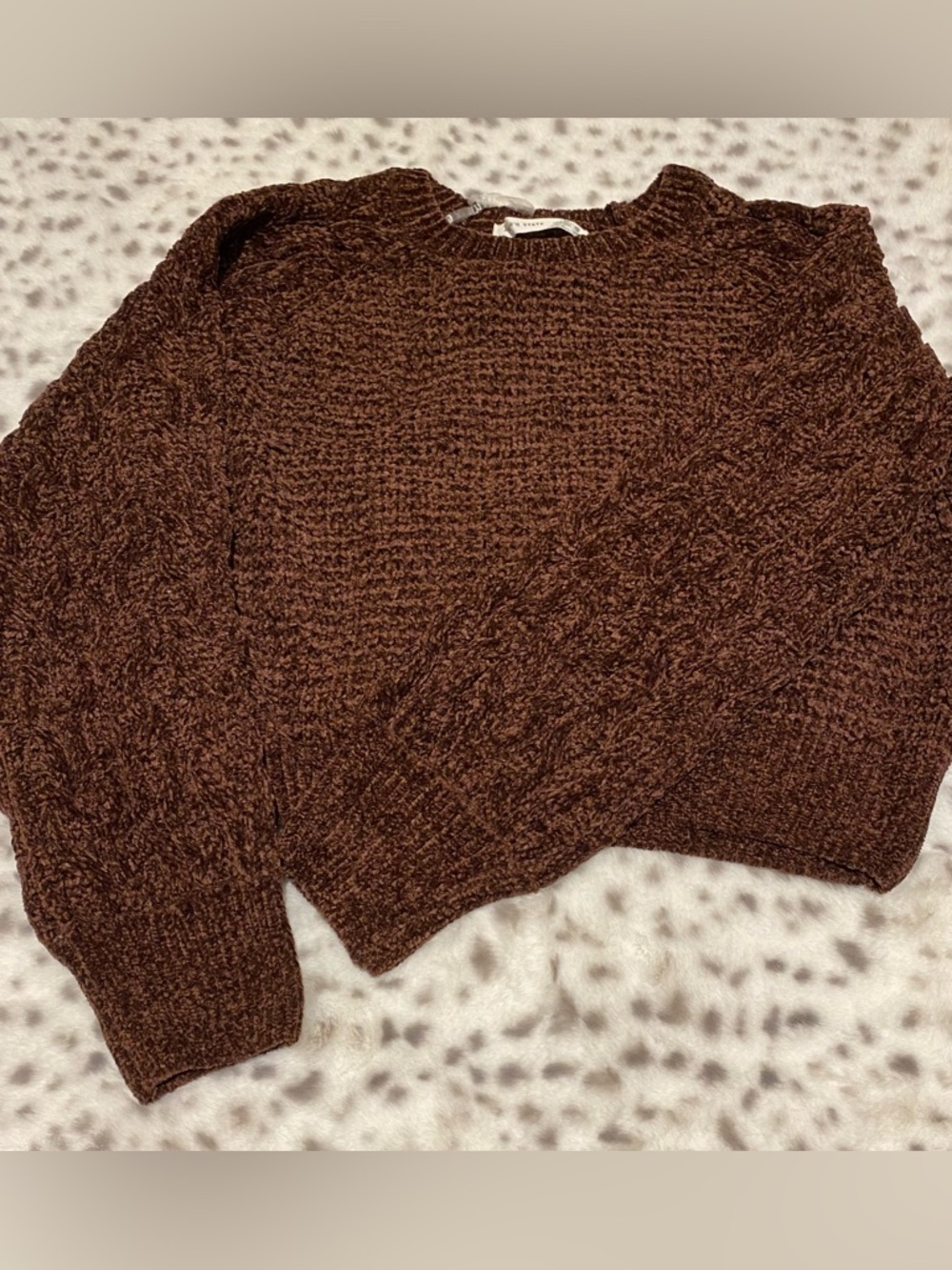 Altar'd State Chunky Scoop Neck Sweater in Chocolate - Picture 3 of 3